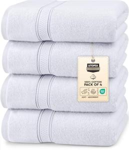 Premium 4 Pack Cotton Bath Towels Set