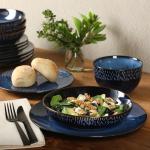 Gibson Elite Matisse Cobalt Blue Dinnerware Set