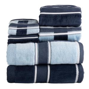 Stylish 6-Piece Cotton Towel Set in Navy