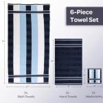 Stylish 6-Piece Cotton Towel Set in Navy