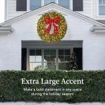 48" Pre-Lit Christmas Wreath with Red Bow