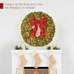 48" Pre-Lit Christmas Wreath with Red Bow