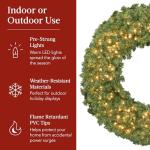 48" Pre-Lit Christmas Wreath with Red Bow