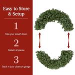 48" Pre-Lit Christmas Wreath with Red Bow