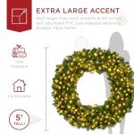 60-Inch Pre-Lit Artificial Christmas Wreath with LEDs