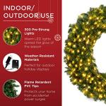 60-Inch Pre-Lit Artificial Christmas Wreath with LEDs