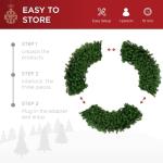 60-Inch Pre-Lit Artificial Christmas Wreath with LEDs