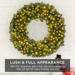 60-Inch Pre-Lit Artificial Christmas Wreath with LEDs