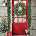 24-Inch Prelit Pine Wreath with Red Berries
