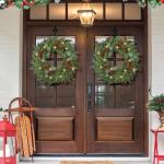 24-Inch Prelit Pine Wreath with Red Berries