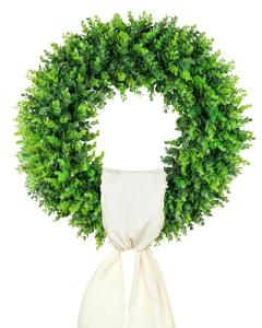 20" Boxwood Wreath for Front Door Decor