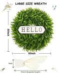 20" Boxwood Wreath for Front Door Decor
