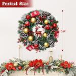 16'' Lighted Christmas Wreath with Red Reindeer