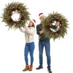 22-Inch Christmas Wreath with Pinecones and Bells