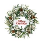 Winter Pine Needle Wreath with Welcome Sign