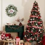 Winter Pine Needle Wreath with Welcome Sign