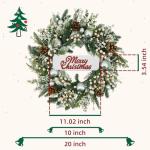 Winter Pine Needle Wreath with Welcome Sign