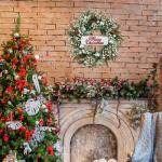 Winter Pine Needle Wreath with Welcome Sign