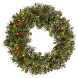 Pre-Lit Crestwood Spruce Christmas Wreath with Lights