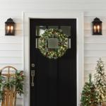 Pre-Lit 24-Inch Artificial Christmas Wreath with Lights