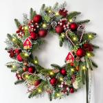 20" Christmas Wreath with Candy Canes and Ornaments