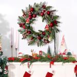 20" Christmas Wreath with Candy Canes and Ornaments