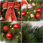 16 Inch Pre-Lit Christmas Wreath with Bow & Lights