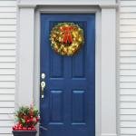 16 Inch Pre-Lit Christmas Wreath with Bow & Lights