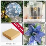 24 Inch Pre-Lit Silver Blue Christmas Wreath