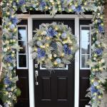 24 Inch Pre-Lit Silver Blue Christmas Wreath