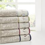 Madison Park Floral Cotton Bath Towel Set, 6 Piece