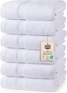 Premium Ultra Soft White Hand Towels, 6-Pack