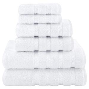 Luxury 6-Piece Cotton Towel Set in White