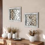 Boho Square Wall Mirrors Set of 2 - 12
