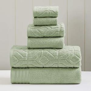 Yarn Dyed Green 6-Piece Towel Set