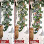 9FT Prelit Color Changing Christmas Garland with Timer