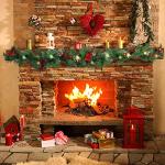 9 FT LED Christmas Garland with Pinecones & Berries