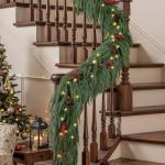 9FT Battery-Operated Prelit Norfolk Pine Christmas Garland
