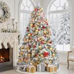 6ft Pre-lit Snow Flocked Christmas Tree with Lights