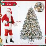 6ft Pre-lit Snow Flocked Christmas Tree with Lights