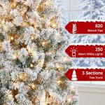 6ft Pre-lit Snow Flocked Christmas Tree with Lights