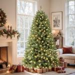 7.5ft Prelit Artificial Classic Spruce Christmas Tree