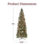 6ft Pre-lit Slim Pencil Christmas Tree with Lights