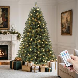 6ft Pre-Lit Green Christmas Tree with Remote