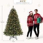 6ft Pre-Lit Green Christmas Tree with Remote