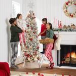 7.5ft Pre-Lit Flocked Pencil Christmas Tree