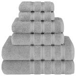 Luxury 6-Piece Cotton Towel Set in Light Grey