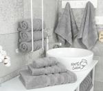 Luxury 6-Piece Cotton Towel Set in Light Grey