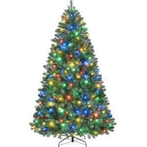 6ft Pre-lit Multicolor Christmas Tree with Stand