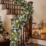 9FT Prelit Color Changing Christmas Garland with Timer